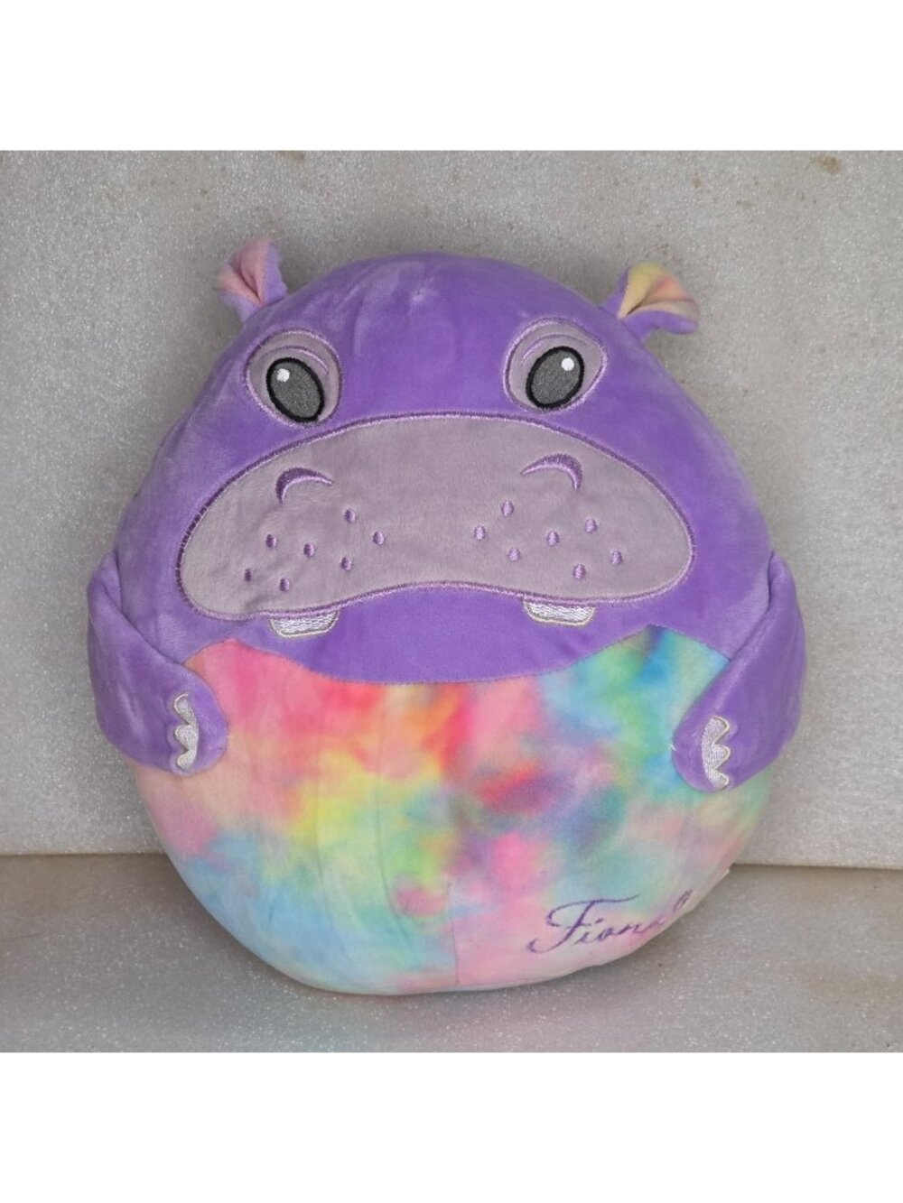Cincinnati Zoo Fiona Hippo Tie Dye Squishy Plush w/ Pocket 10" A&F Purple Pink